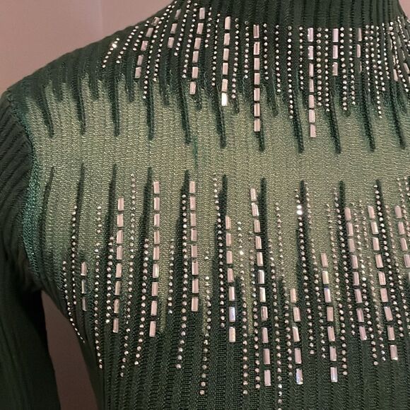 Boston Proper Embellished Illusion Mock Neck Sweater Size XXS - Picture 6 of 14